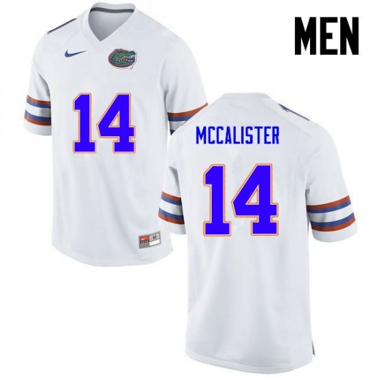 Men's Florida Gators #14 Alex McCalister NCAA Nike White Authentic Stitched College Football Jersey WXZ2762NO